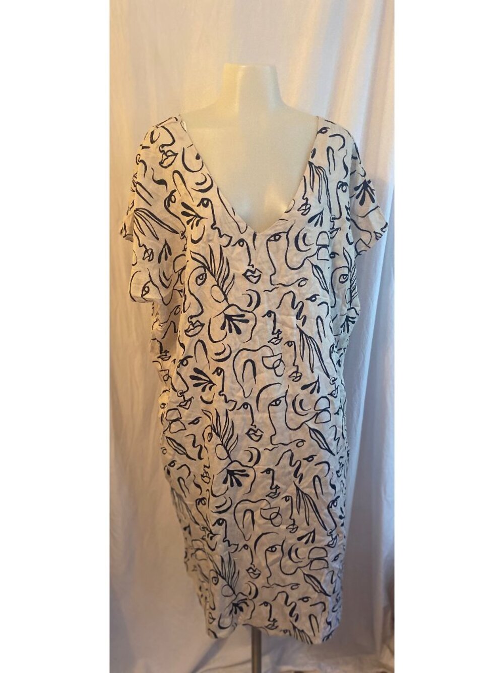 World Market Black And White Abstract Print Dress
